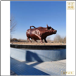 廣場(chǎng)風(fēng)水純銅牛 